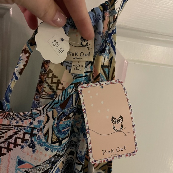 Pink Owl Romper- Large - Picture 3 of 3